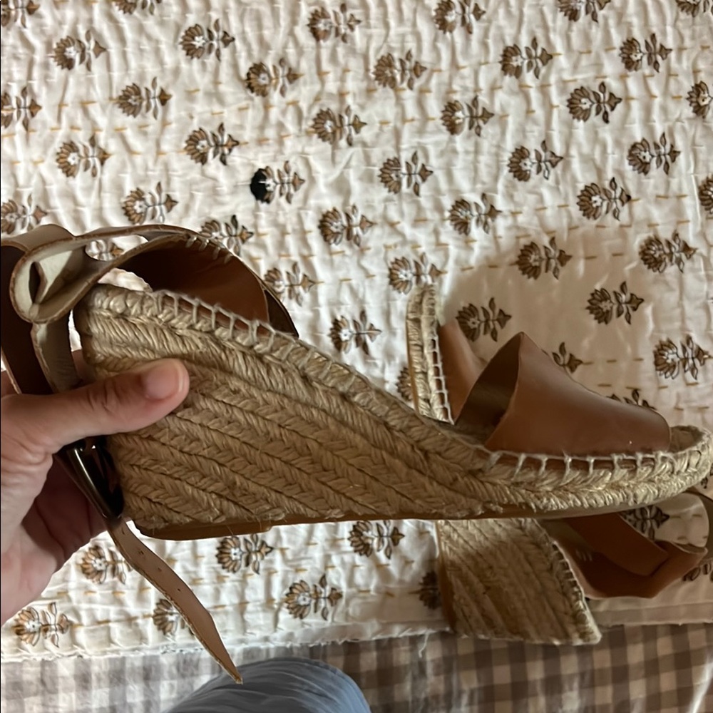 Soludos brown leather wedge sandals